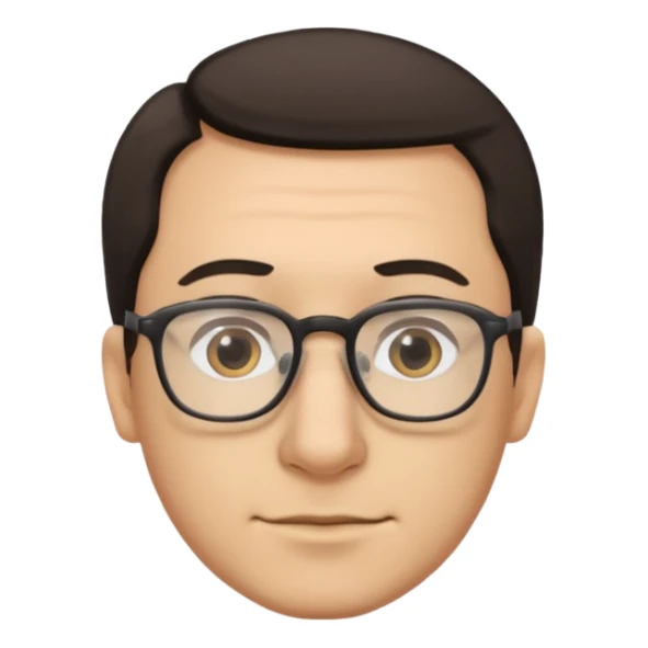 Emoli hombre con lentes poco cabello y nariz grande sticker