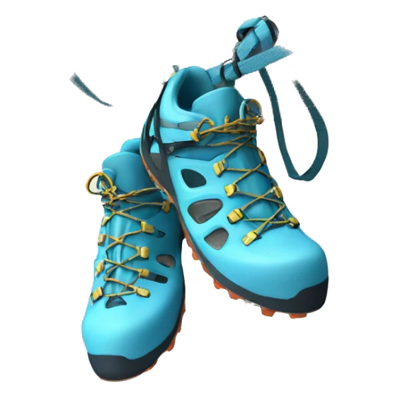 Light blue rock climbing shoes and harness sticker