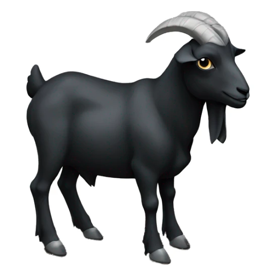 Goat standing on a black knight on the ground sticker