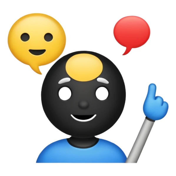 A simple white and black stick mand with a chat bubble coming from his mouth (encircled) sticker