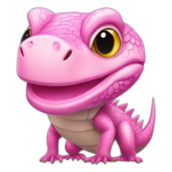 fat pink tegu lizard in cash ticket sticker