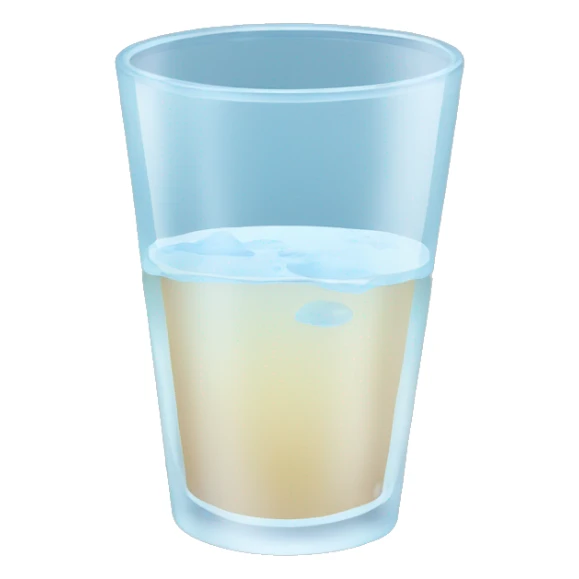 glass of water and the same glass but without water sticker