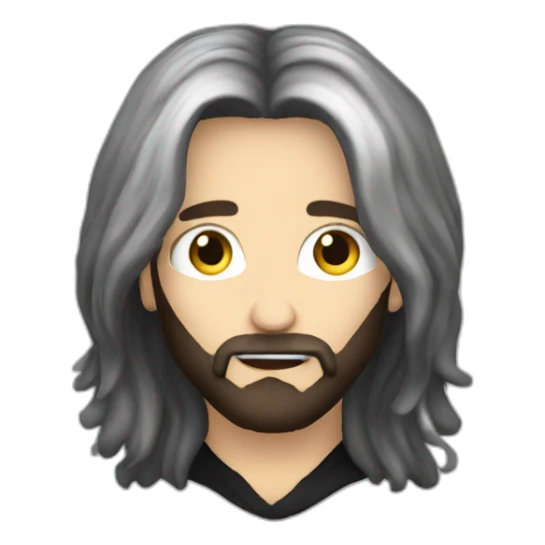 singer metal like jesus long hair black sticker