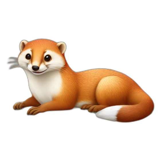 red and white cheerful mongoose on a pillow sticker