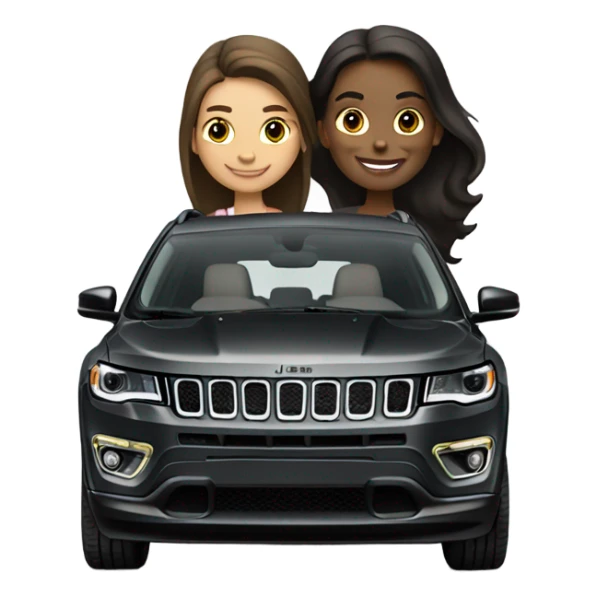 Black jeep compass driven by pretty brunnte girl sticker