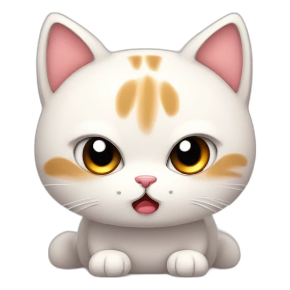CUTE KAWAII CAT is angry, doodle style sticker