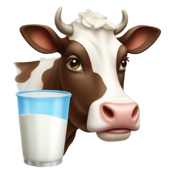 A cow that gives milk with chocolate sticker