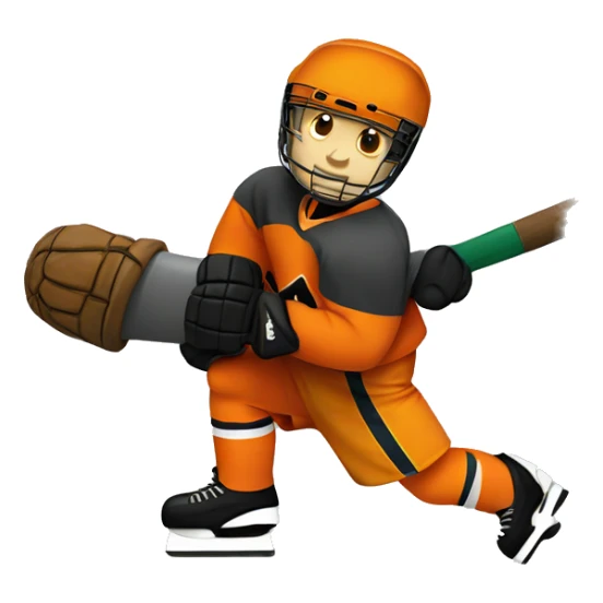 Cannon with hockey player with oragne clothes sticker