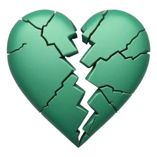 A simple green coloured broken heart with one crack in the middle nothing more then just one simple crack in the middle  sticker