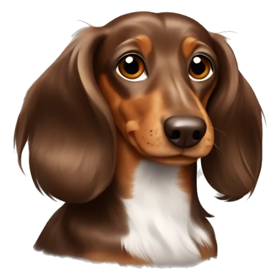 Long hair brown dachshund with white spots sticker