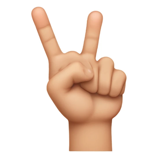 thumb crossing over middle finger to form finger heart sticker