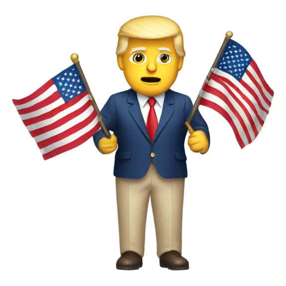 Trump with and american flag in background sticker
