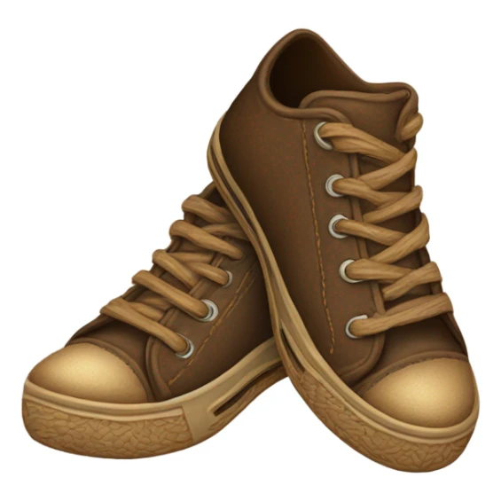 brown two sneakers realistic sticker