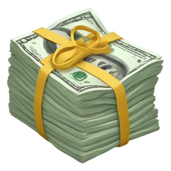 Money in rubber band sticker