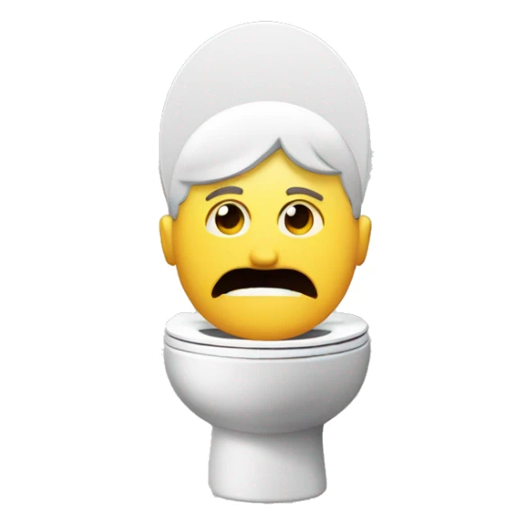 A toilet with a man sticking his head out  sticker