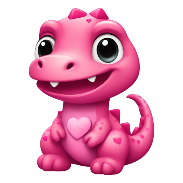 Pink Valentine’s Day emoji Dino aesthetic sticker