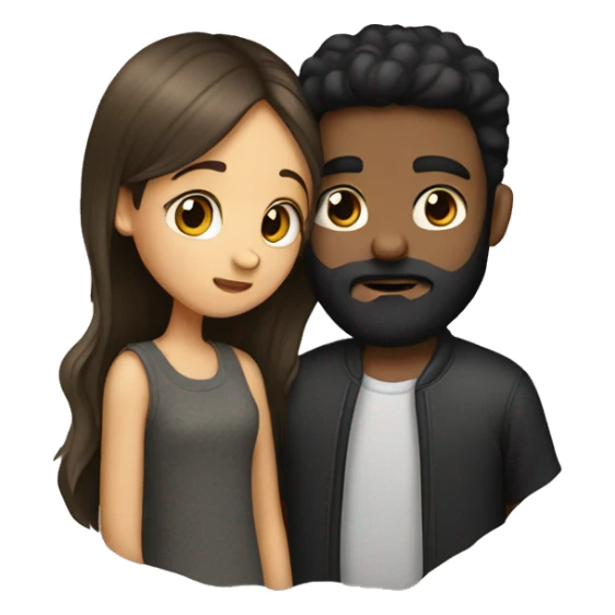 Girl kissing a boy with dark beard  sticker