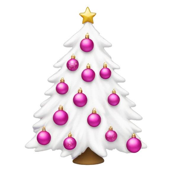 a white christmas tree with pink ornaments  sticker