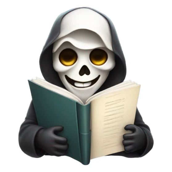happy reaper entrepreneur face with book sticker