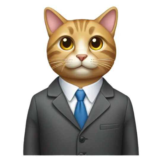 Cat wearing business coat sticker