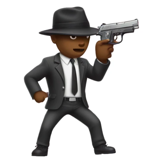 Gangster with cash raining down and a pink gun sticker