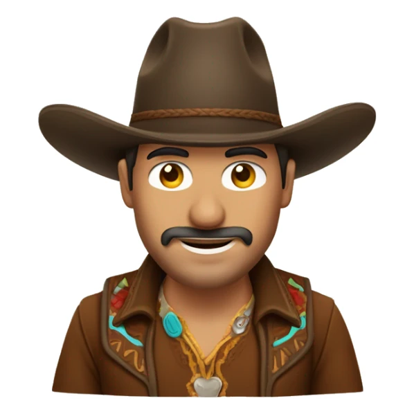 hombre vaquero con sombrero marron y delantal marron sticker