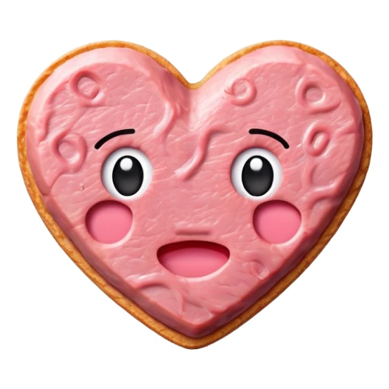 kawaii heart EMOJI made of SPAM MEAT sticker