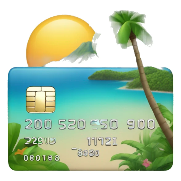 credit card with tropical island on it sticker