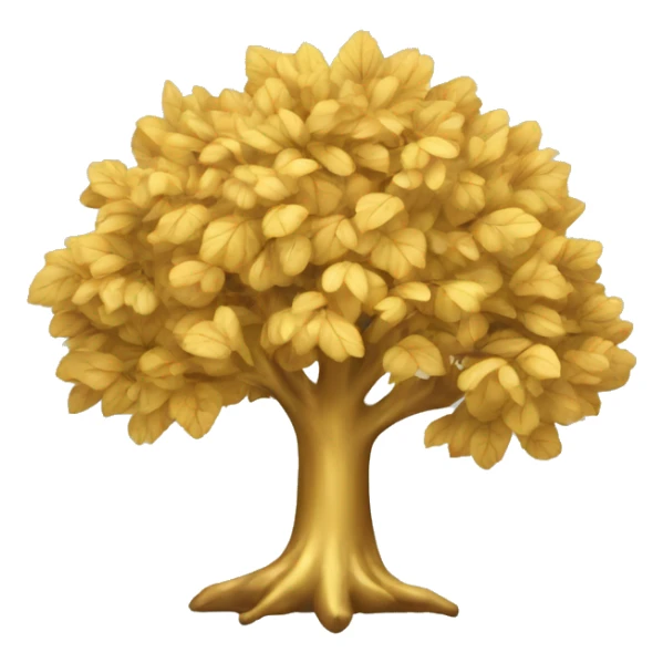A golden tree with minimal leaves sticker
