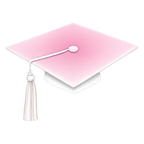 Graduation hat pink and white sticker