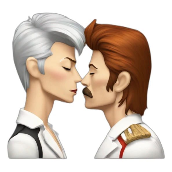 David Bowie kissing Freddie Mercury  sticker