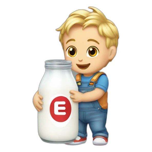 Gay opening milk jar baby dietcoke sticker