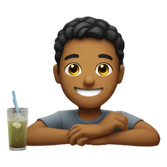 smiling boy at the bar sticker