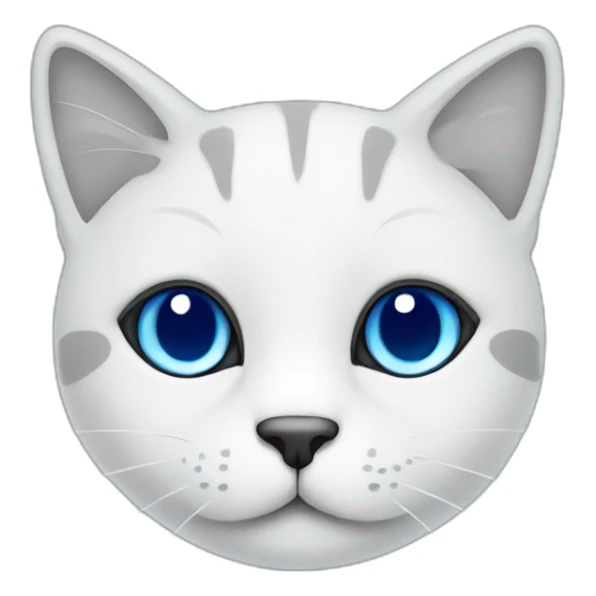 Blue simplistic sketch of a cute cat face sticker