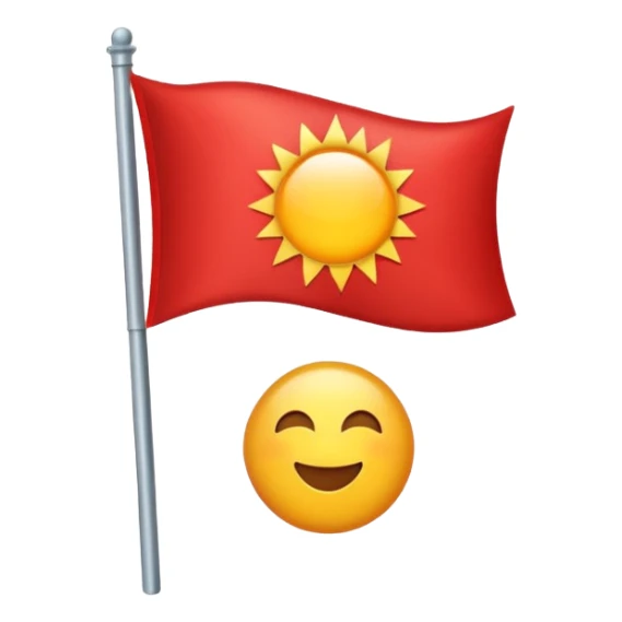 Red flag northwest background is blue with sun sticker