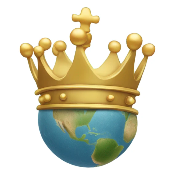 a crown on top of the globe sticker