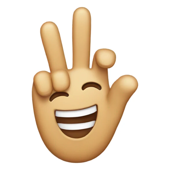 An emoji that have the middel finger up and stil happy sticker