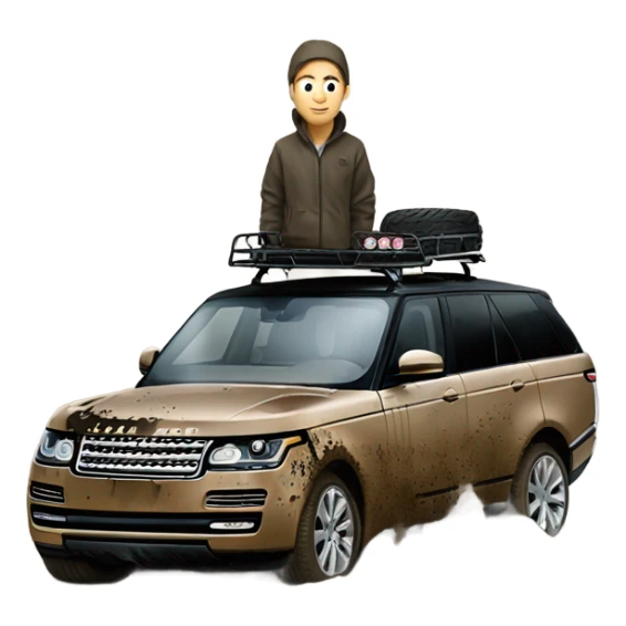 person driving a ranger rover in the mud and getting dirty sticker
