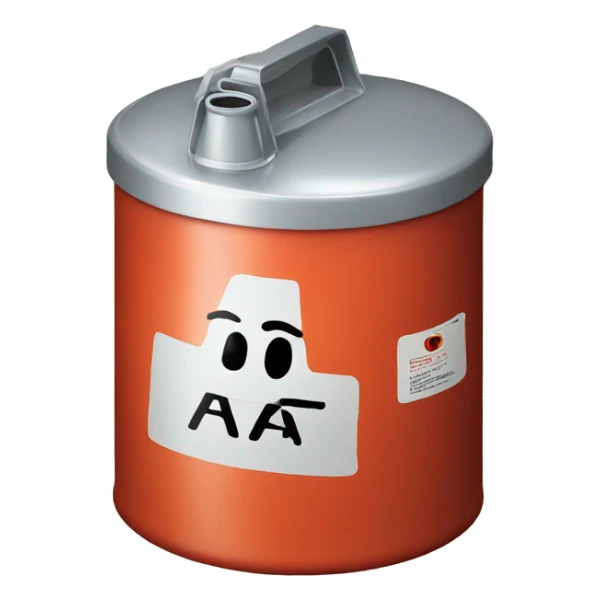 a canister of gasoline sticker