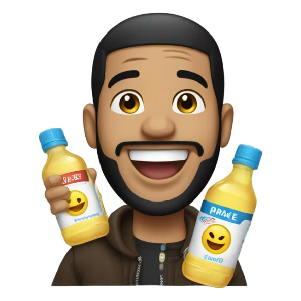 drake holding baby oil and laughing  sticker