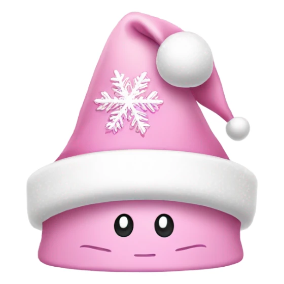 Light pink Santa hat with sparkly snowflakes  sticker