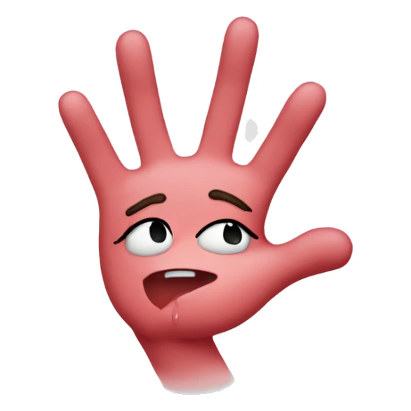 Heart hand emoji and kissy face sticker
