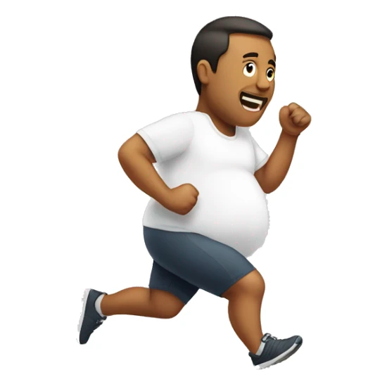 running pregnant man, a very big big pregnant belly sticker