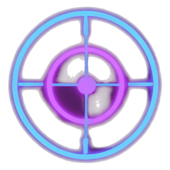 crosshair glowing neon sticker