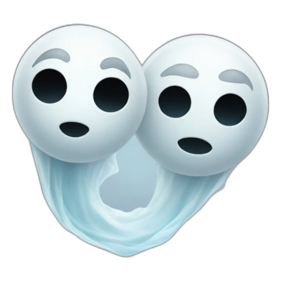 a female ghost and a male ghost flying as a Ying yang sticker