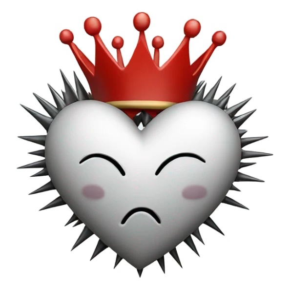 a broken heart with a crown of spikes sticker