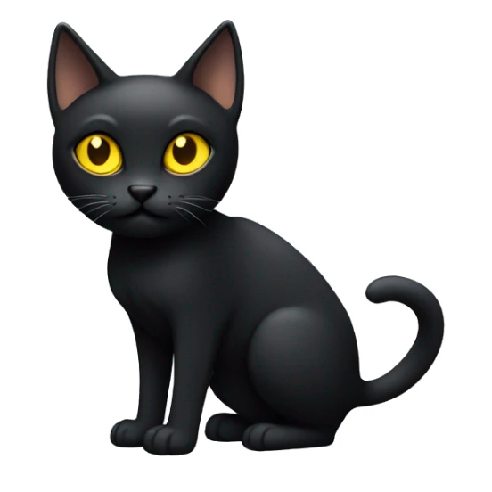 Pointed sleek black cat full body yellow eyes  sticker