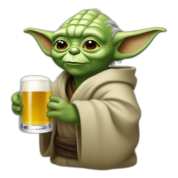 Yoda qui bois une bière sticker