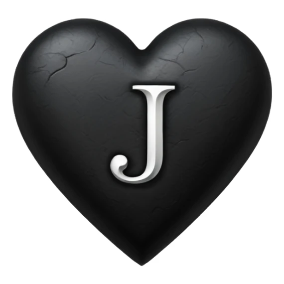 Can you make a black heart with a white letter in the middle in a gothic style, the letter is J sticker