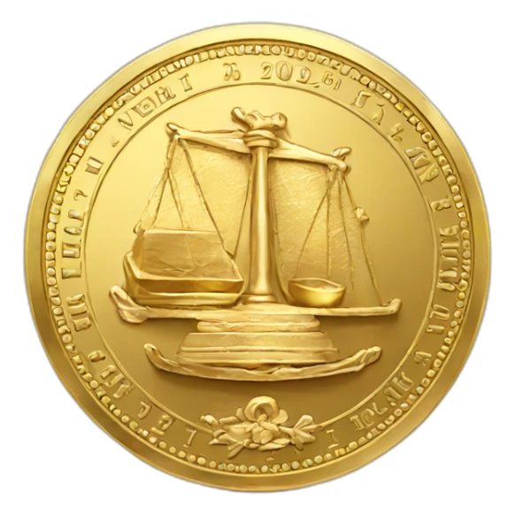 scale gold coin sticker
